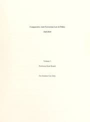 Tapa de Comparative anti-terrorism law & policy
