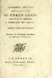 Tapa de Memorie inutili della vita di Carlo Gozzi