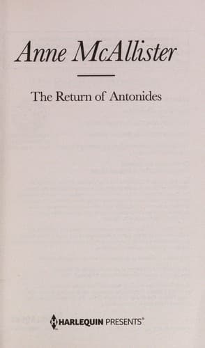 Tapa de The return of Antonides