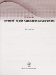 Tapa de Beginning Android tablet application development