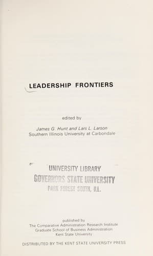 Tapa de Leadership frontiers
