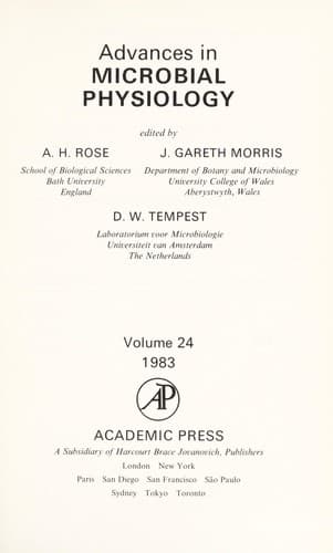 Tapa de Advances in microbial physiology