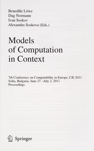 Tapa de Models of Computation in Context