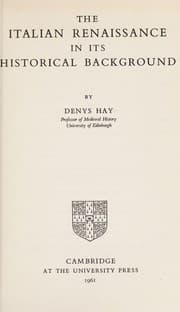 Tapa de THE ITALIAN RENAISSANCE IN ITS HISTORICAL BACKGROUND (THE WILES LECTURES GIVEN AT THE QUEEN’S UNIVERSITY BELFAST 1960)