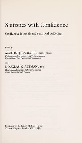 Tapa de Statistics with confidence