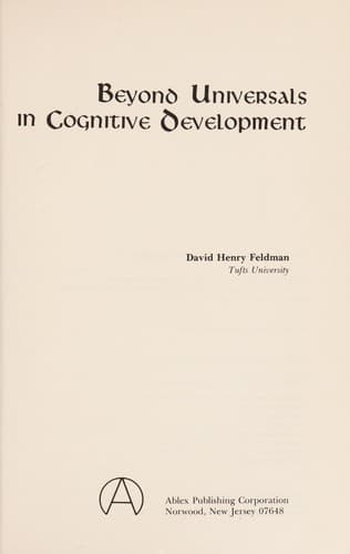 Tapa de Beyond universals in cognitive development