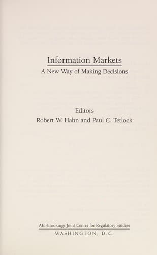 Tapa de Information markets