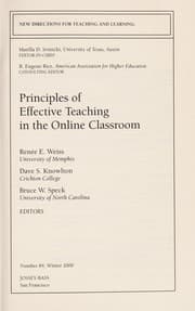 Tapa de Principles of effective teaching in the online classroom