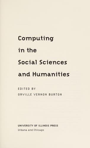 Tapa de Computing in the social sciences and humanities