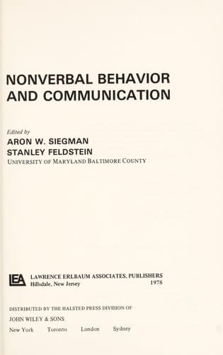Tapa de Nonverbal behavior and communication