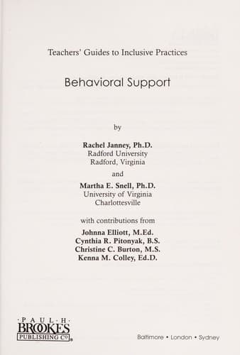 Tapa de Behavioral support