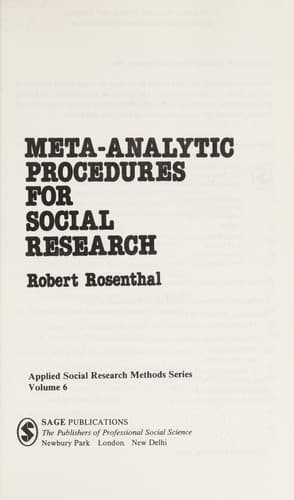 Tapa de Meta-analytic procedures for social research