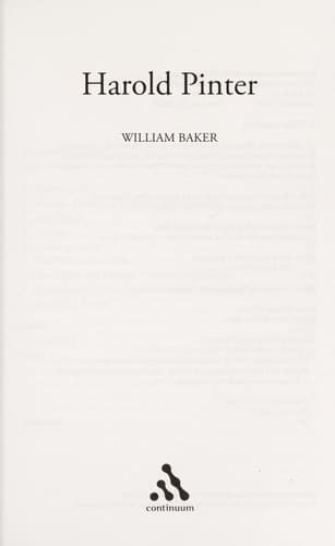 Tapa de Harold Pinter