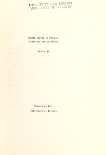 Tapa de Gender issues in the law