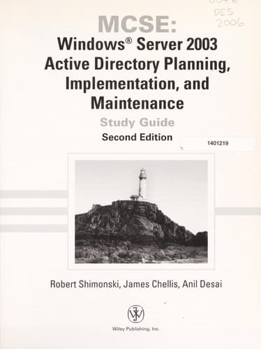 Tapa de MCSE Windows Server 2003 active directory planning, implementation, and maintenance study guide