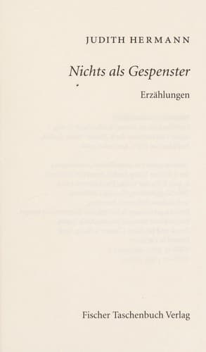 Tapa de Nichts als Gespenster
