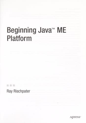 Tapa de Beginning Java ME platform
