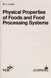 Tapa de Physical properties of foods and food processing systems