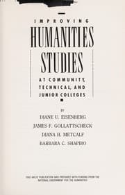 Tapa de Improving humanities studies at community, technical, and junior colleges