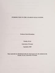 Tapa de Introduction to the Canadian legal system