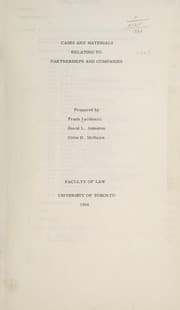 Tapa de Cases and materials relating to partnerships and companies