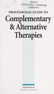 Tapa de Professional guide to complementary & alternative therapies