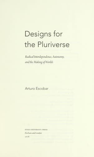 Tapa de Designs for the pluriverse