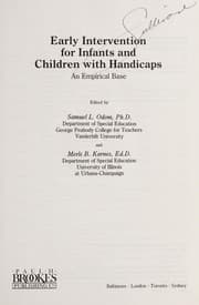 Tapa de Early intervention for infants and children with handicaps