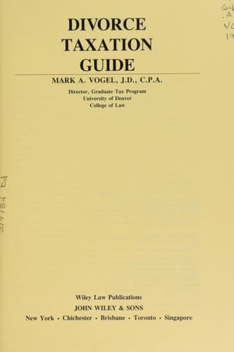 Tapa de Divorce taxation guide