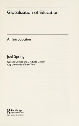 Tapa de Globalization of education