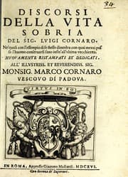 Tapa de Discorsi della vita sobria
