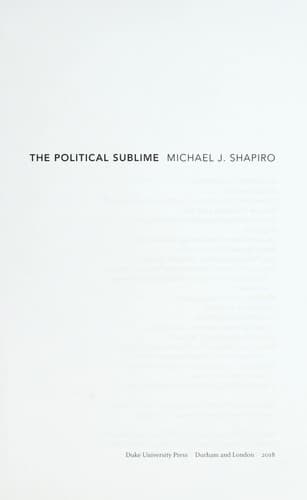 Tapa de The political sublime
