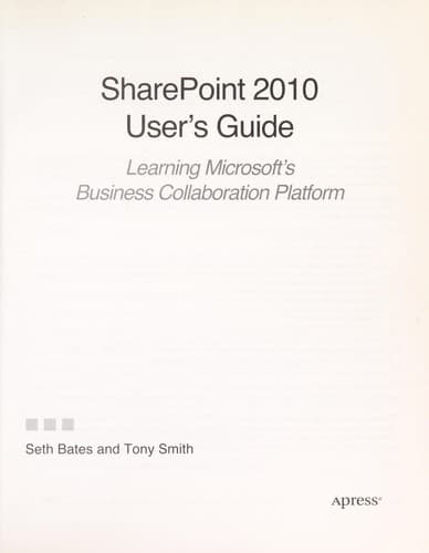 Tapa de SharePoint 2010 User’s Guide