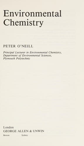 Tapa de Environmental chemistry