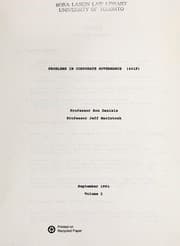 Tapa de Problems in corporate governance (401F)