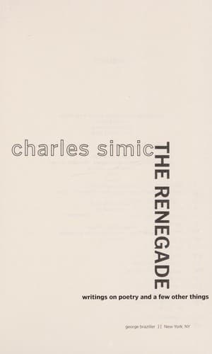 Tapa de The renegade