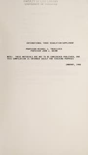 Tapa de International trade regulation