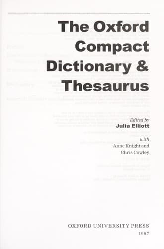 Tapa de The Oxford compact dictionary & thesaurus