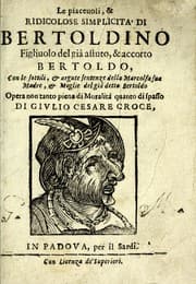 Tapa de Le piaceuoli, & ridicolose simplicità di Bertoldino, figliuolo del già astuto, & accorto Bertoldo