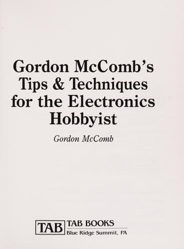 Tapa de Gordon McComb's tips & techniques for the electronics hobbyist