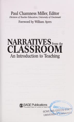 Tapa de Narratives from the classroom