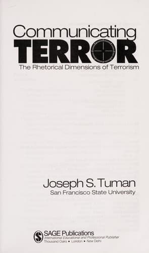 Tapa de Communicating terror