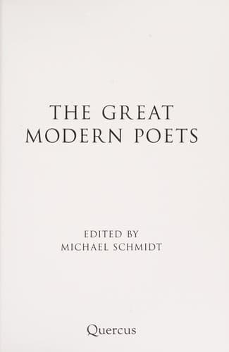 Tapa de The great modern poets