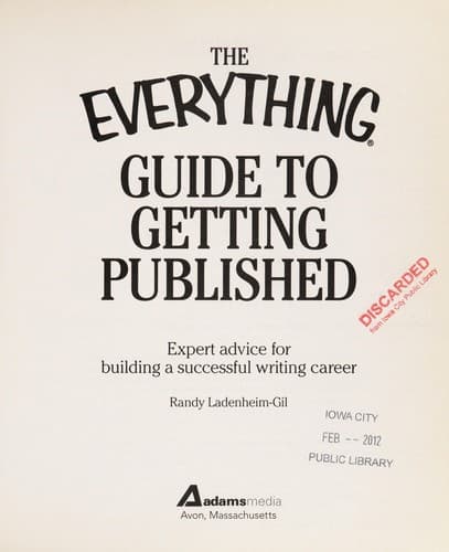 Tapa de The everything guide to getting published