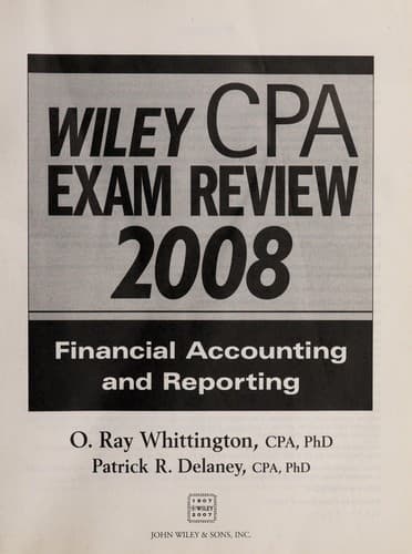 Tapa de Wiley CPA exam review 2008.