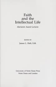 Tapa de Faith and the Intellectual Life