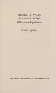 Tapa de Theory of Value (Cowles Foundation Monograph)