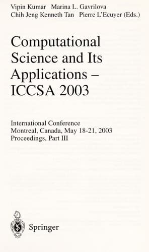 Tapa de Computational science and its applications