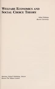 Tapa de Welfare Economics and Social Choice Theory