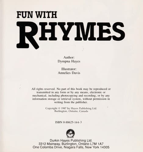 Tapa de Fun with Rhymes